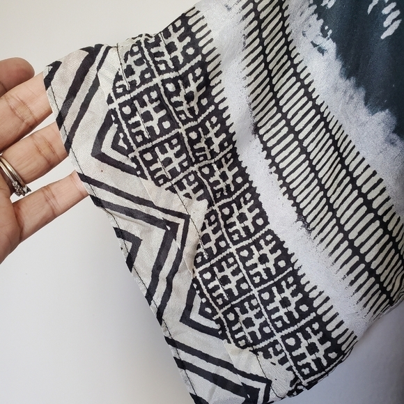 Da-Nang 100% Silk Aztec Tribal Print Lightweight Short Sleeve Pull Over Dress - Picture 5 of 7